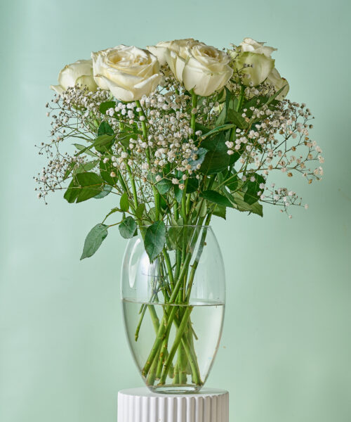 White Flowers Vase